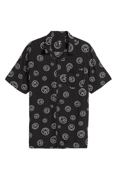 Shop Vans Wilde Short Sleeve Button-up Shirt In Black