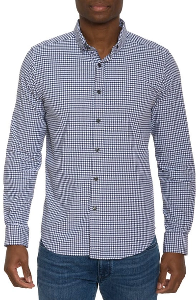 Shop Robert Graham Fantoni Houndstooth Check Button-up Shirt In Blue