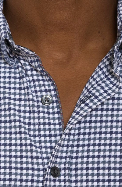 Shop Robert Graham Fantoni Houndstooth Check Button-up Shirt In Blue