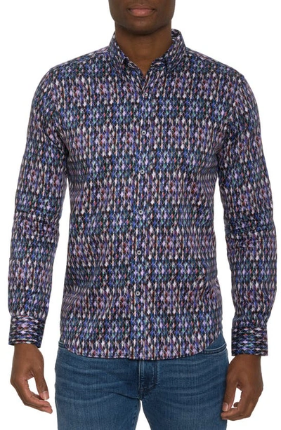 Shop Robert Graham Andoulini Sateen Button-up Shirt In Blue Multi