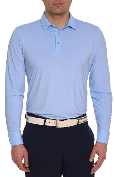 Shop Robert Graham Alastor Long Sleeve Golf Polo In Light Blue