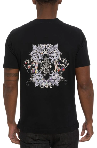 Shop Robert Graham Rg Splash Cotton Graphic T-shirt In Black