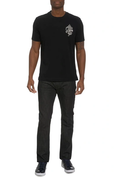 Shop Robert Graham Rg Splash Cotton Graphic T-shirt In Black
