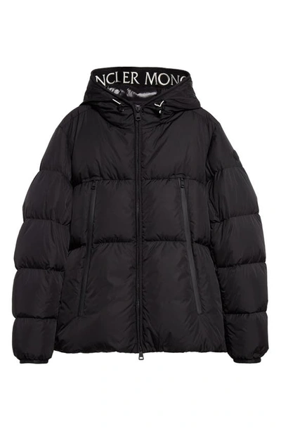 Moncler Men's Montcla Logo-hood Puffer Jacket In Black