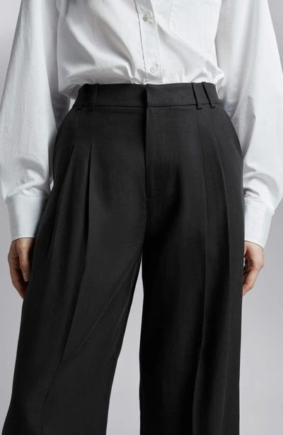 Shop & Other Stories Pleated Ankle Trousers In Black