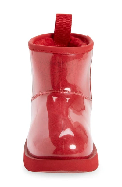 Shop Ugg Mini Classic Ii Waterproof Clear Boot In Samba Red Metallic Sparkle