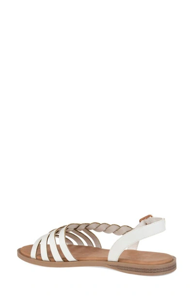 Journee Solay Braided Strappy Sandal In White