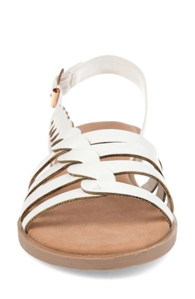 Shop Journee Solay Braided Strappy Sandal In White