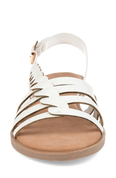 Journee Solay Braided Strappy Sandal In White