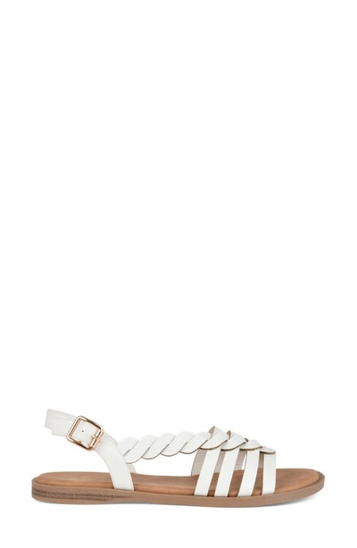 Journee Solay Braided Strappy Sandal In White