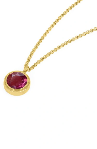 Shop Dean Davidson Lab Created Pink Tourmaline Signet Pendant Necklace In Vivid Pink/ Gold