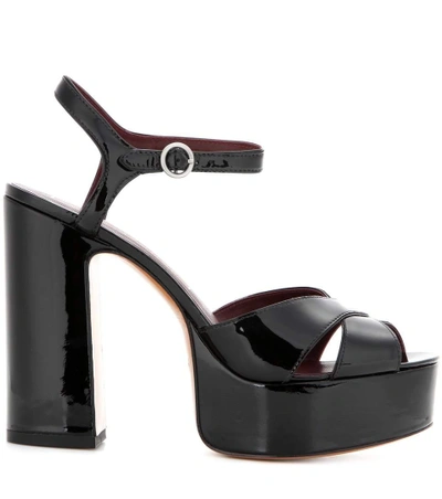 Shop Marc Jacobs Debbie Patent Leather Platform Sandals In Llack