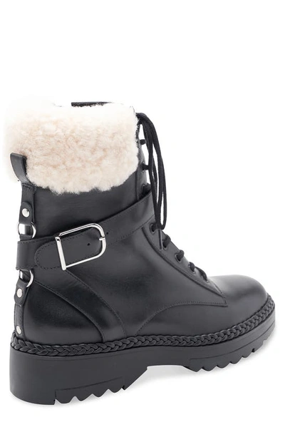 Bcbgmaxazria Helina Combat Bootie With Faux Shearling In Black
