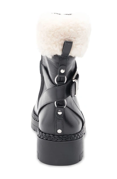 Bcbgmaxazria Helina Combat Bootie With Faux Shearling In Black