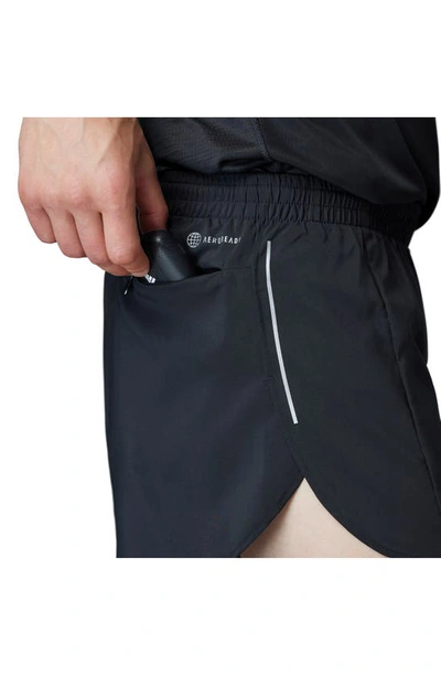 Shop Adidas Originals Own The Run Aeroready Split Running Shorts In Black