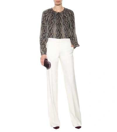 Shop Tom Ford Wool Trousers In Chalk