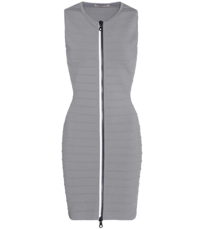 Christopher Kane Sleeveless Zip Up Bandage Dress In Grey