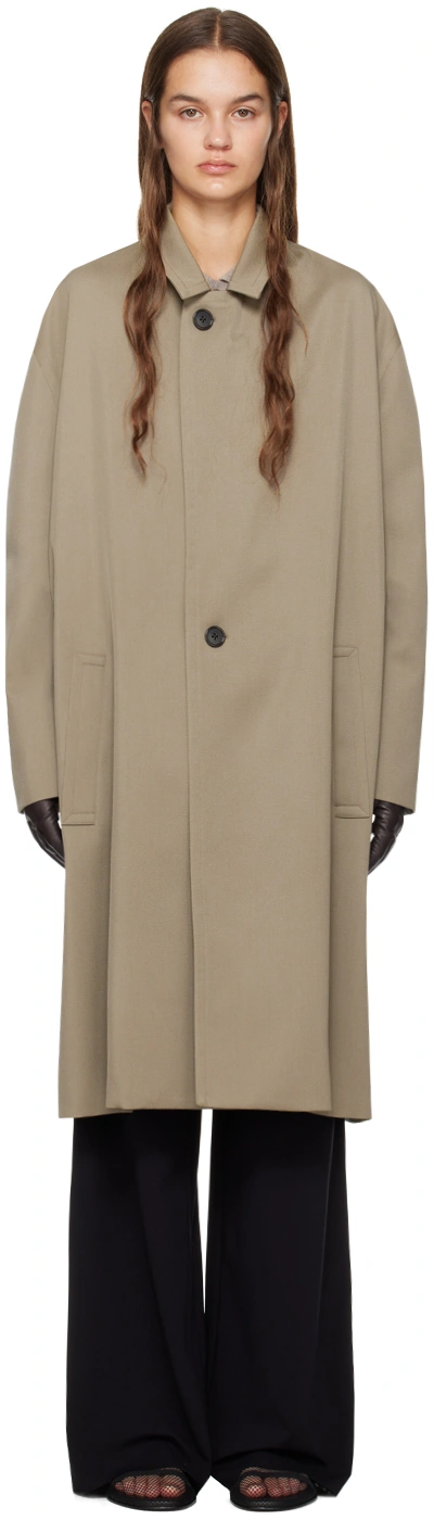 The Row Taupe Clancy Coat In Taupe