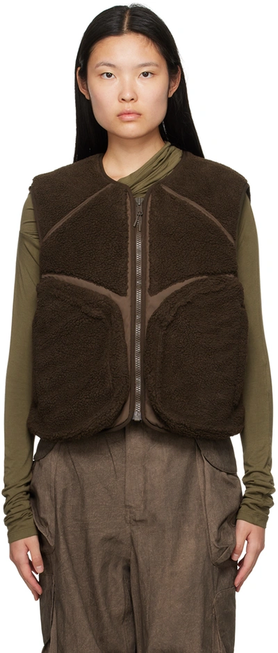 Shop Entire Studios Brown Fluffy Vest In Bear