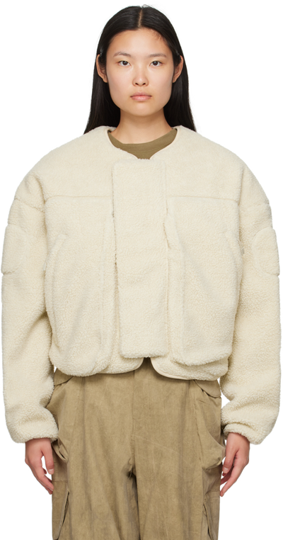 Shop Entire Studios Off-white Fluffy Jacket In Dune