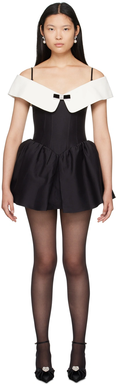 Shop Shushu-tong Black Off-the-shoulder Minidress In Ba100 Black