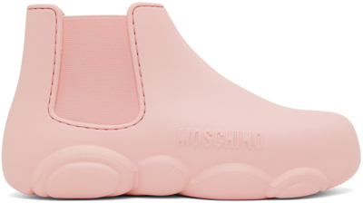 Shop Moschino Pink Gummy Ankle Boots In 630 Pink