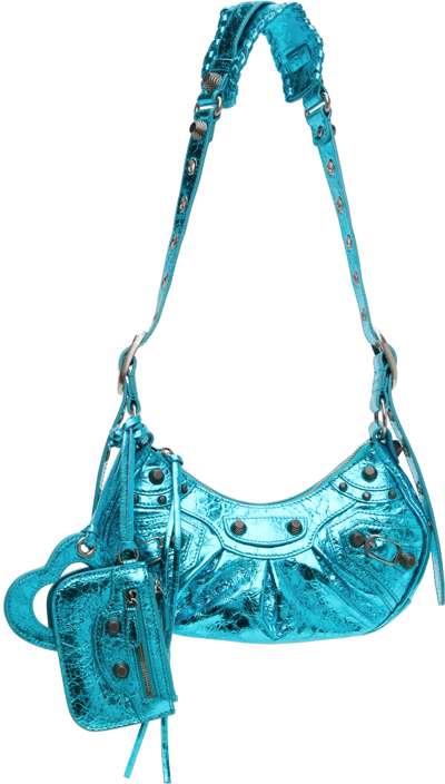 Shop Balenciaga Blue Xs 'le Cagole' Bag In 4503 Met Sky Blue