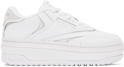 Shop Reebok White Club C Extra Sneakers In Ftwr White/steely Fo