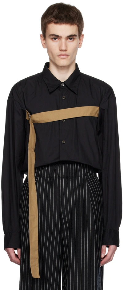 Shop Dries Van Noten Black Strap Shirt In 900 Black