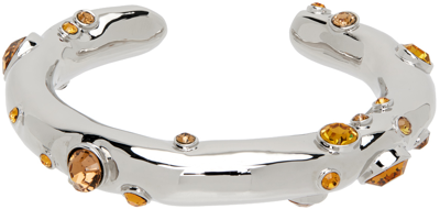 Shop Dries Van Noten Silver & Orange Cuff Bracelet In 701 Rust