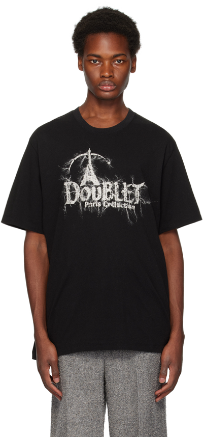 Shop Doublet Black Embroidered T-shirt