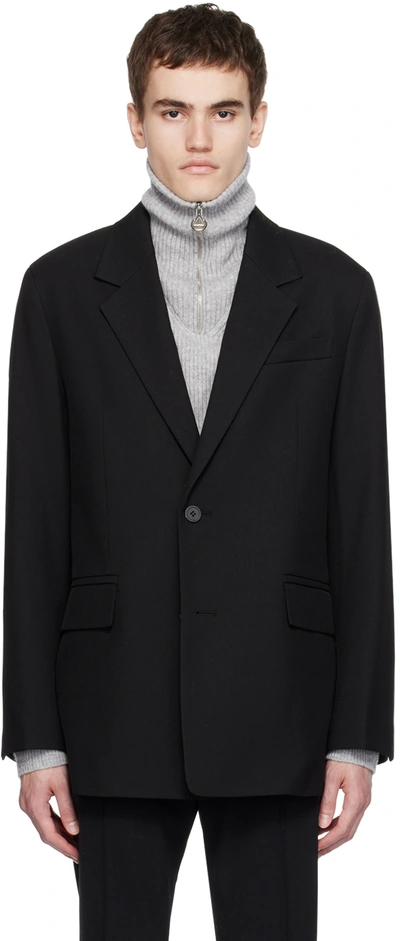 Shop Solid Homme Black Regular Fit Blazer In 503b Black