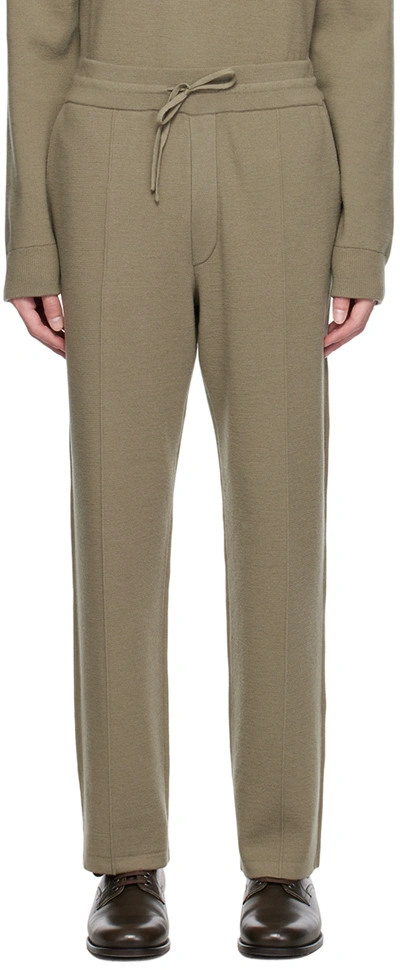 Shop Solid Homme Khaki Pinched Seam Sweatpants In 329k Khaki
