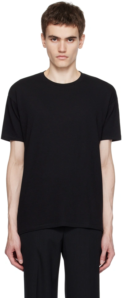 Shop Auralee Black Seamless T-shirt In 24589400 Black