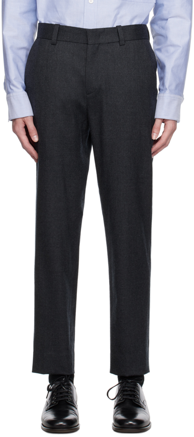Shop Solid Homme Gray Tapered Trousers In 714g Grey