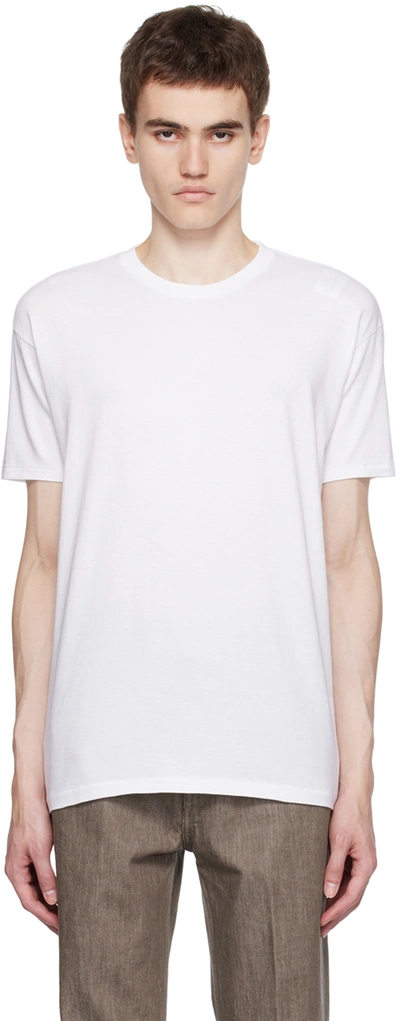 Shop Auralee White Seamless T-shirt In 24589398 White