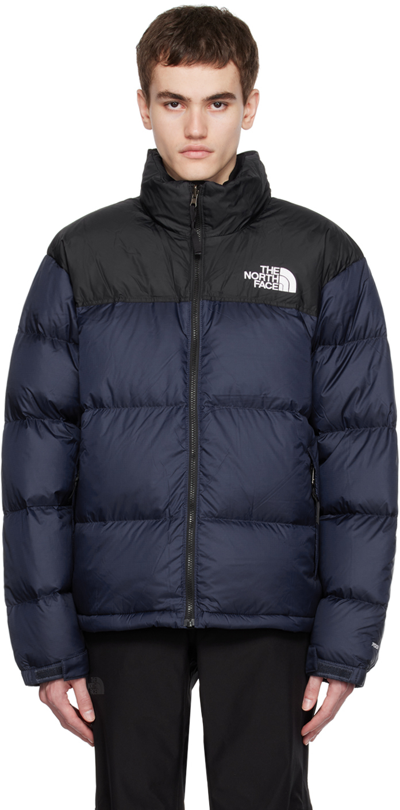 Shop The North Face Navy & Black 1996 Retro Nuptse Down Jacket In 92a Summit Navy/tnf