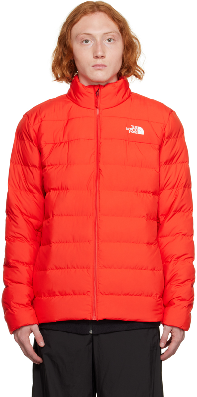 Shop The North Face Red Aconcagua 3 Down Jacket In 15q Fiery Red