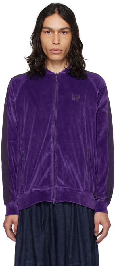 Shop Needles Purple Embroidered Track Jacket In C-purple