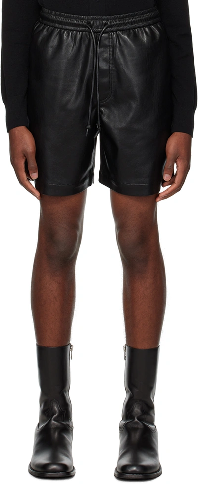 Nanushka Black Doxxi Vegan Leather Shorts In Black