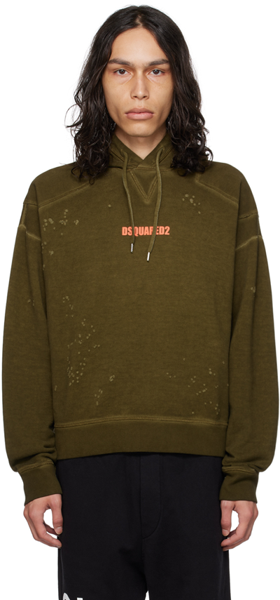 Shop Dsquared2 Green Cipro Hoodie In 728 Olive Green