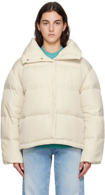 Shop Acne Studios Off-white Quilted Down Jacket In Milk White