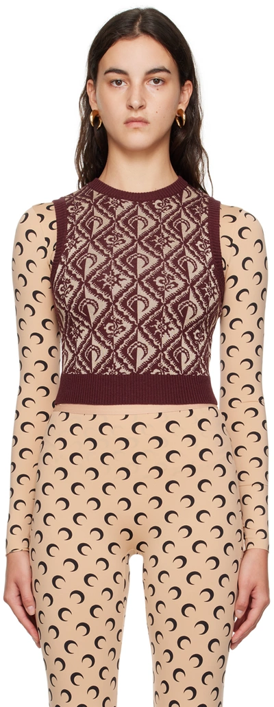 Marine Serre Moon Diamant Knitted Top In Bg20