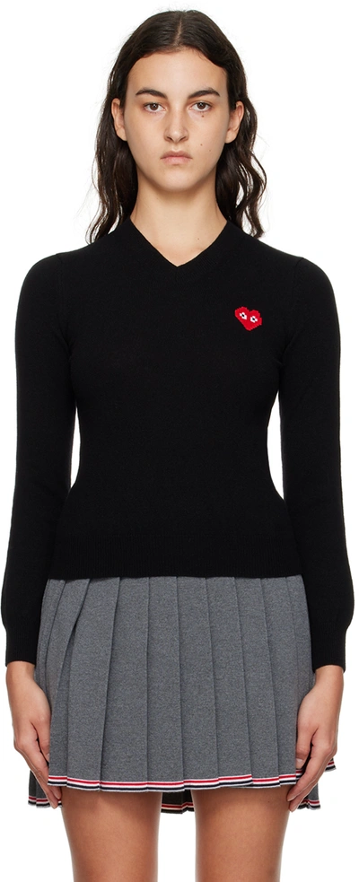 Shop Comme Des Garçons Play Black & Red Invader Edition Sweater