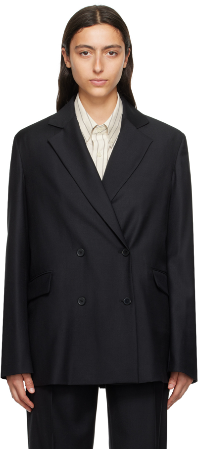 Loulou Studio Pinstriped Suit Jacket In Black