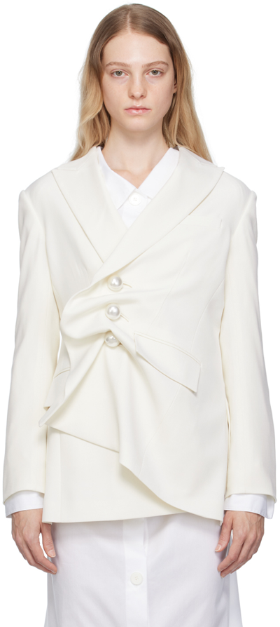 Kimhēkim Off-white Venus Blazer In White