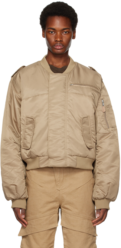 Entire Studios Tan A-2 Bomber Jacket In Camel | ModeSens