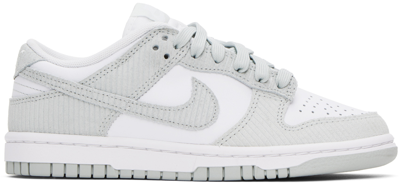 Shop Nike White & Gray Dunk Low Sneakers In White/light Silver