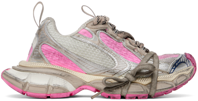 Shop Balenciaga White & Pink 3xl Sneakers In 9050 White/grey/pink