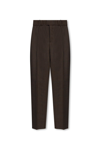 Shop Bottega Veneta Elastic Waistband Trousers In Brown